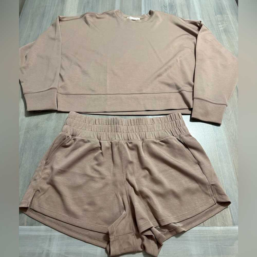 Zenana Outfitters Tan Lounge Set